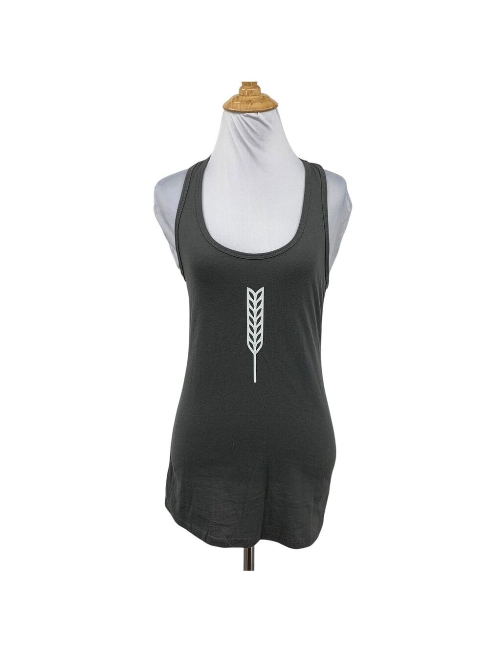 King Arthur Tank Top Womens S Small Gray Ladies Wheat Stalk Scoop Racerback